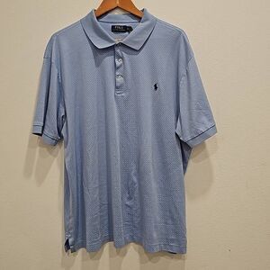 Baby blue polo shirt. Polo by Ralph Lauren. Size is 2XB